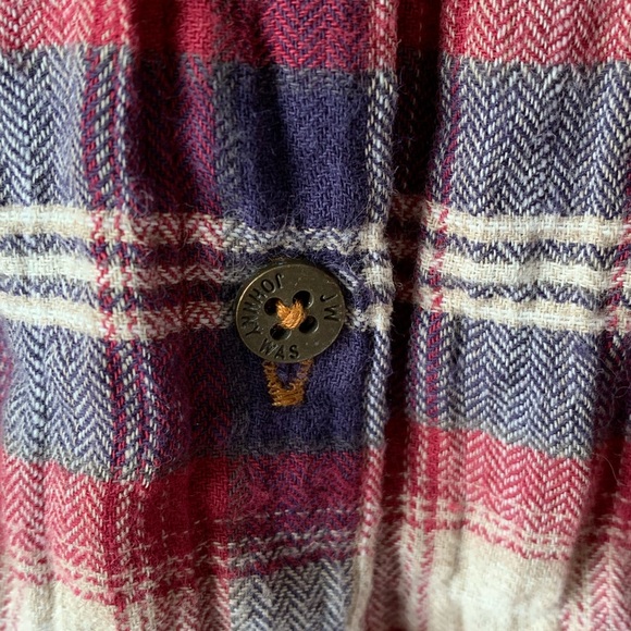 Johnny Was 3J Workshop Plaid Button Down Shirt Tunic Floral Embroidered - Picture 2 of 6